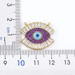 Turkish evil eye pendant crystal gold plated demon eye charm necklace jewelry accessory new design.