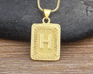 Men golden stainless steel letter H pendant necklace hip hop style jewelry detail view