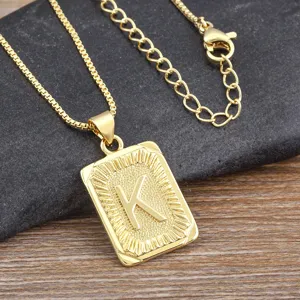 Gold stainless steel letter K pendant necklace hip hop jewelry for men and women fashion