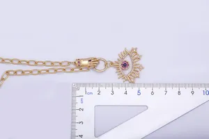 Collana con ciondolo malocchio in zircone placcato oro da donna catena clavicola