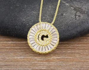 Collana Con Pendente Lettera G Zircone Placcato Oro Elegante Catena Clavicola Cristallo