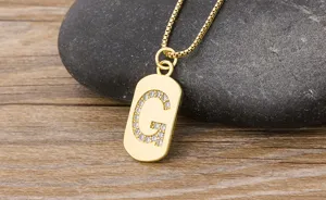 Gold initial letter G pendant necklace featuring sparkling cubic zirconia for daily wear.