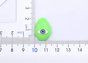 Copper 18K Gold Plated Evil Eye Drop Pendant Green Enamel Pendant Fashion Jewelry