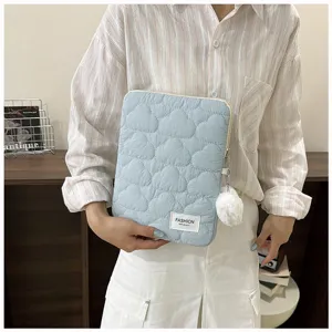 Funda Acolchada para Tablet Estilo Coreano Bonito Bolso Acolchado de Color Caramelo