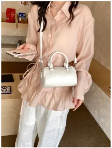 Trendy women retro cylinder handbag fashion chic pillow crossbody bag casual daily purse