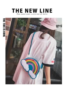 Bolso cruzado lindo de nube con lentejuelas de arco iris bolso de hombro casual de moda