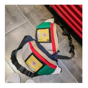 Modische Streetstyle Farbblock Gürteltasche, retro Harajuku Brusttasche für Frauen.