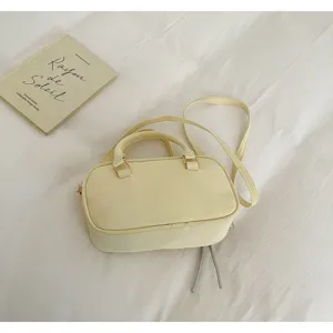 Minimalist solid color women handbag, stylish casual shoulder and crossbody square bag.
