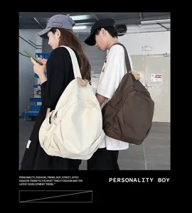 Minimalistischer Canvas Rucksack für Alltag, Retro lässiger Tagesrucksack für Studenten