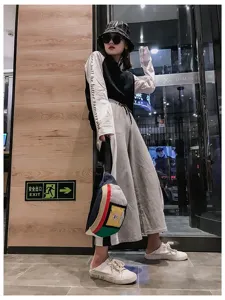 Streetstyle Farbblock Brusttasche, Harajuku Hip-Hop lässige Patchwork Gürteltasche Alltag.