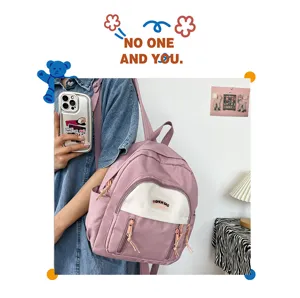 Kleiner rosa Freizeit Rucksack, niedliche minimalistische Damen Schultasche für Reisen