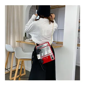 Kreative neuartige Telefonform Umhängetasche mit Kette für stilvolle Damen Mode