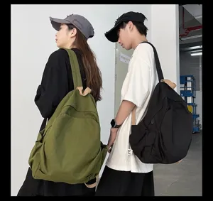 Minimalistischer Canvas Rucksack für Damen und Herren, lässige japanische Schultasche.