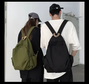 minimalistischer leinwand rucksack japanischer retro stil freizeit schultasche unisex