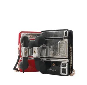Neuheit Vintage Telefon geformte Umhängetasche für Damen, kreative Handtasche mit Hörer.