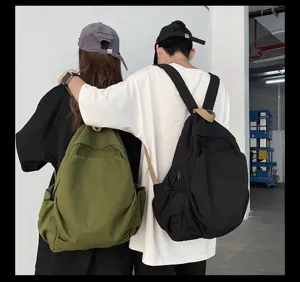 Lockerer Canvas Rucksack für den Alltag, retro Stil mit grossem Fassungsvermögen für Studenten.