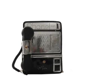 Kreative Umhängetasche im Retro-Telefon-Design ausgefallene Handtasche für Damen neu