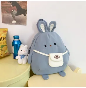 Carino zaino in nylon con coniglio in stile Harajuku giapponese grande capacità per studenti.