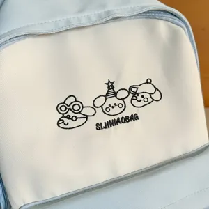 Japanischer Stil süsser Kontrast Farbe Schulrucksack Detailansicht Canvas Freizeittasche