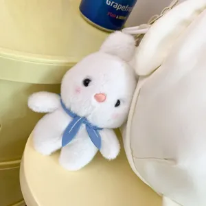 Grazioso ciondolo con coniglietto di peluche kawaii stile dolce decorativo per zaino