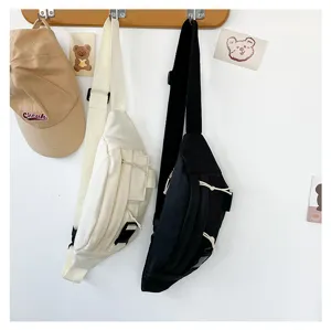 Minimalistische Segeltuch Brusttasche Japanischer Retro Umhängetasche Gürteltasche Alltag.