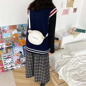 Japanischer Plüsch Umhängetasche für Damen, süße flauschige Schaf Schultertasche.