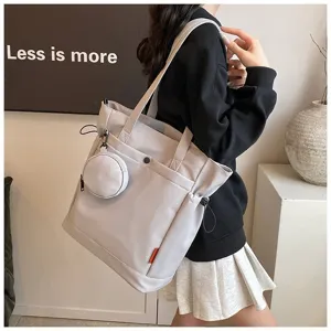 Large capacity tote bag with small coin pouch casual shoulder bag for women daily use