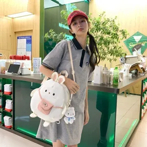 Zaino in nylon con coniglietto carino giapponese grande capacità stile harajuku borsa casual per studenti