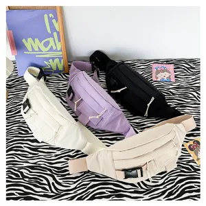 Japanischer Harajuku Freizeittasche einfarbige Streetwear Nylon Brusttasche Unisex.