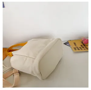 Leinwand Handtasche minimalistisch freizeit bento tasche taegliches pendeln gelber tote bag