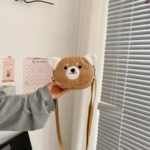 Niedliche Plüsch Bär Umhängetasche flauschige Tier Schultertasche weiche Winter Handtasche