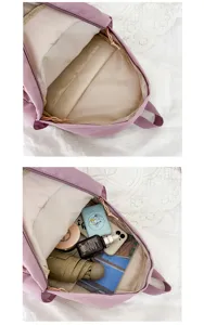 Kompakter hellvioletter Mini Rucksack stilvoller lässiger Tagesrucksack für Damen süße Reisetasche