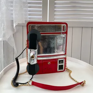 Kreative neuartige Telefon Umhängetasche für Damen, lustige Retro Payphone Schultertasche.