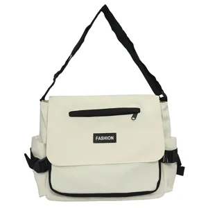 Lässige Canvas-Umhängetasche für Studenten, Retro-Stil Crossbody Schultertasche.