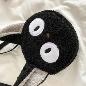 Süße schwarze Katze Plüsch Umhängetasche flauschige Cartoon Tier Handtasche Winter Flausch