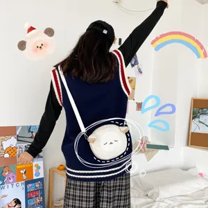 Süße flauschige Schaf Umhängetasche weicher Plüsch Cartoon Schultertasche süß für Damen
