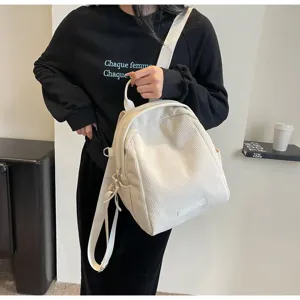 Beige corduroy γυναικείο σακίδιο, casual τσάντα φθινόπωρο χειμώνας, ελαφρύ σακίδιο πλάτης.
