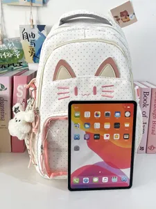 Zaino ita carino per gatti da studente con grande capacità e bellissimo design a pois