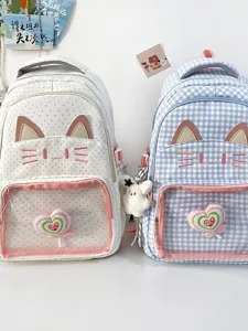 Zaino gatto carino ita borsa scuola grande capacità anime kawaii zaino gatto vista dettagliata