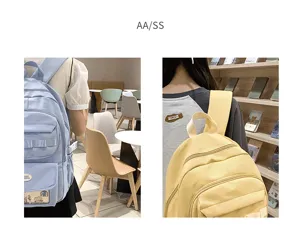 Zaino per la scuola di grande capacità stile Mori da ragazza borsa casual doppia