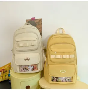Ins stile casual tela zaino grande capacità studente borsa scolastica trasparente ita borsa