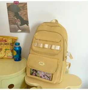 Zaino stile foresta ins con finestra trasparente ita bag per l'uso quotidiano degli studenti.