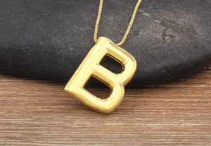 Gold plated 3D bubble letter B pendant necklace, trendy minimalist jewelry for women daily wear.