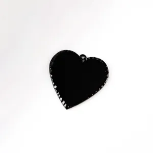 Pendentif cœur martelé en acier inoxydable vierge pour gravure laser et bijoux DIY