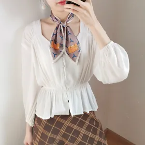 Pañuelo de seda chic para mujer, bufanda de cuello elegante para uso diario y estilo.
