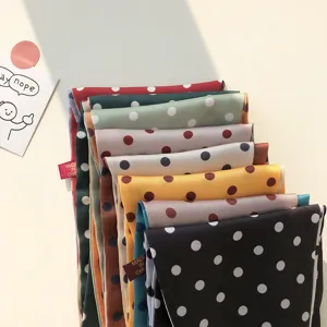 Foulard en soie étroit à pois style coréen pour femmes, élégant ruban de cou pour costumes.