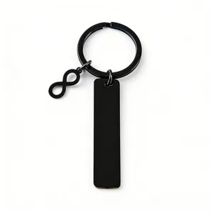 Llavero de acero inoxidable en blanco con dije de infinito para grabado regalo