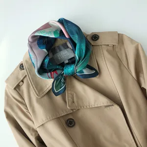 Donna sciarpa di seta stampa floreale moda foulard elegante primavera autunno nuovo