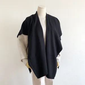 Vrouwen effen gekleurd gebreid winter warme sjaal cape elegante mode casual kleding