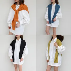Knitted shoulder scarf shawl in multiple colors, elegant women winter accessory for daily wear.
